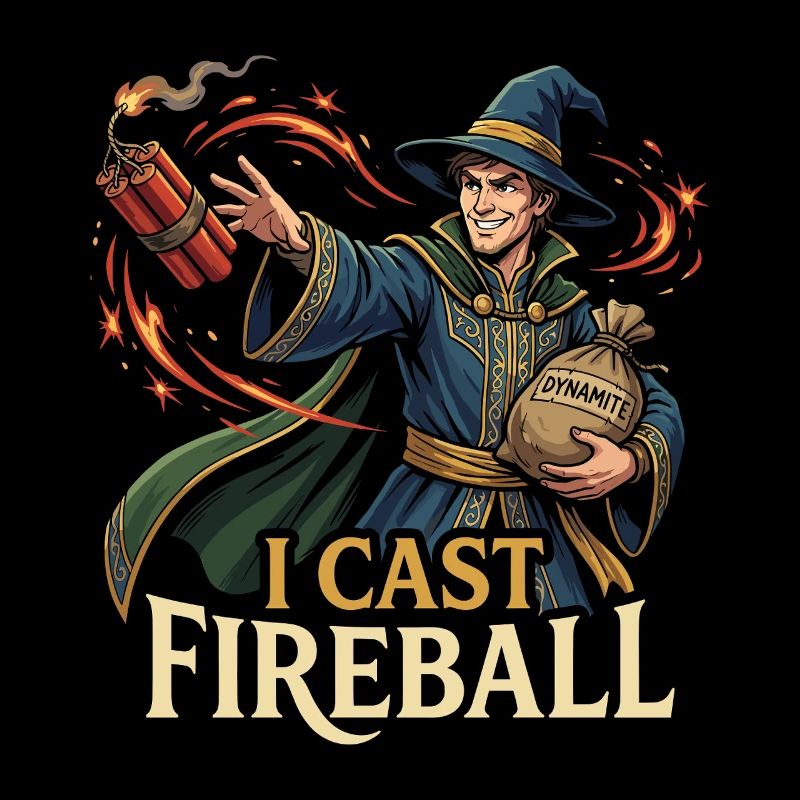 I Cast Fireball - Funny Wizard Fantasy & Gaming