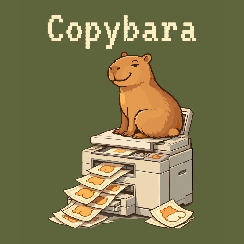 Copybara Capybara on Copier Office Humor
