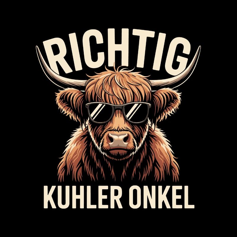 Right Cool Uncle Highland Cattle Gift