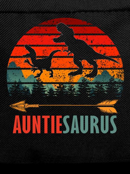 Auntiesaurus Dinosaur Aunt Retro Sunset