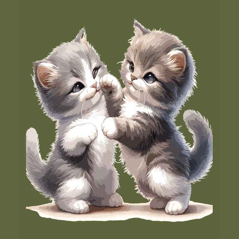 Kitten Friendship Illustration