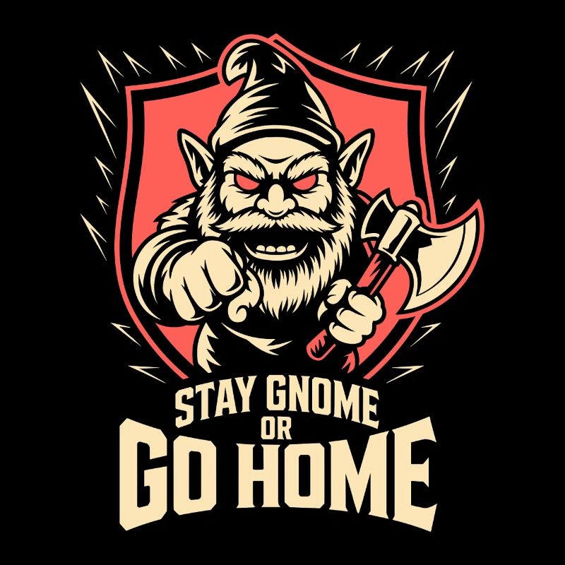 Evil Gnome, Dark Gnome, Goth Gnome, Funny Gnome