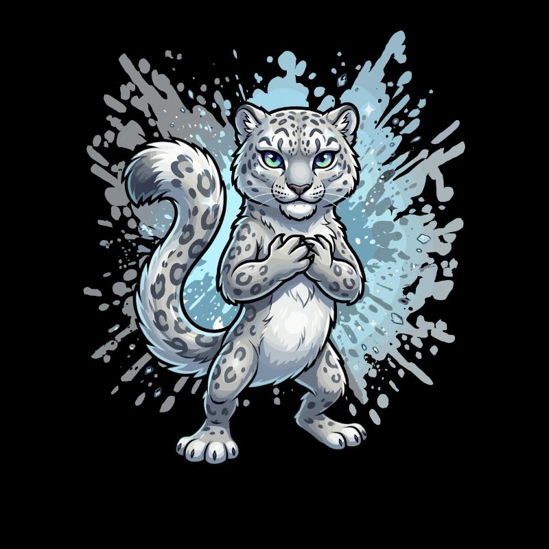 Schneeleopard Jungtier Splash