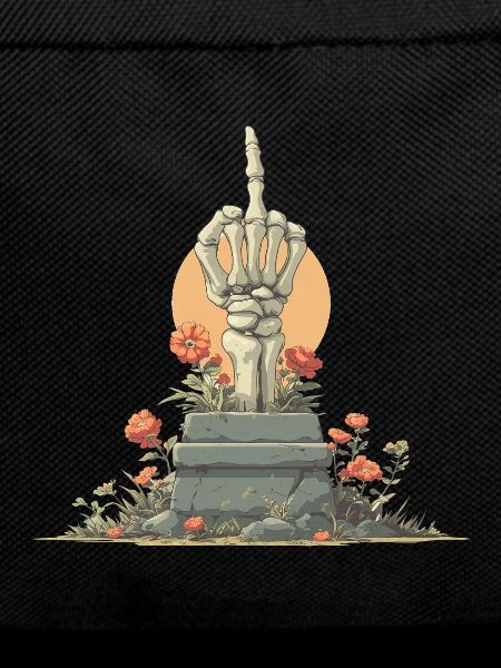 Skeleton Hand Stele with Flowers