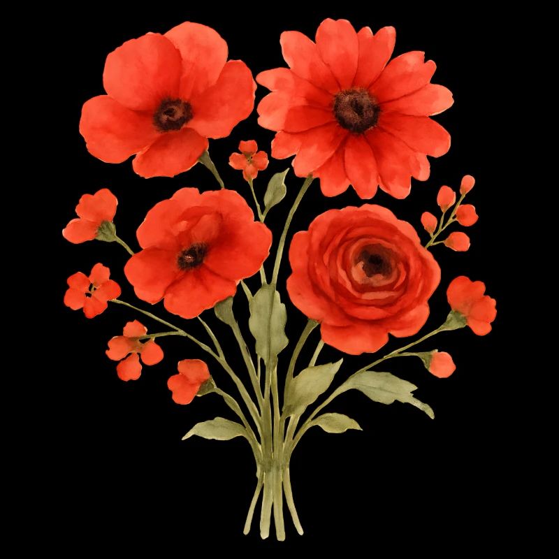 Red flower bouquet