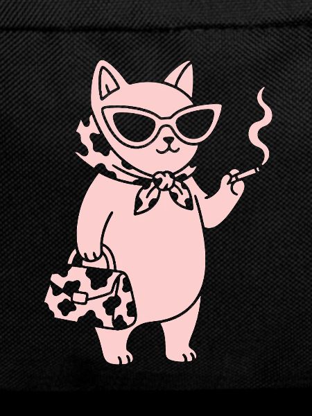 Pink cat with sunglasses