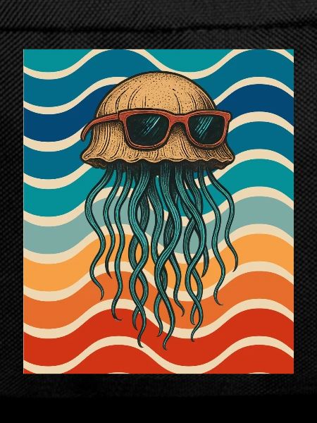 Jellyfish sunglasses in retro wave design