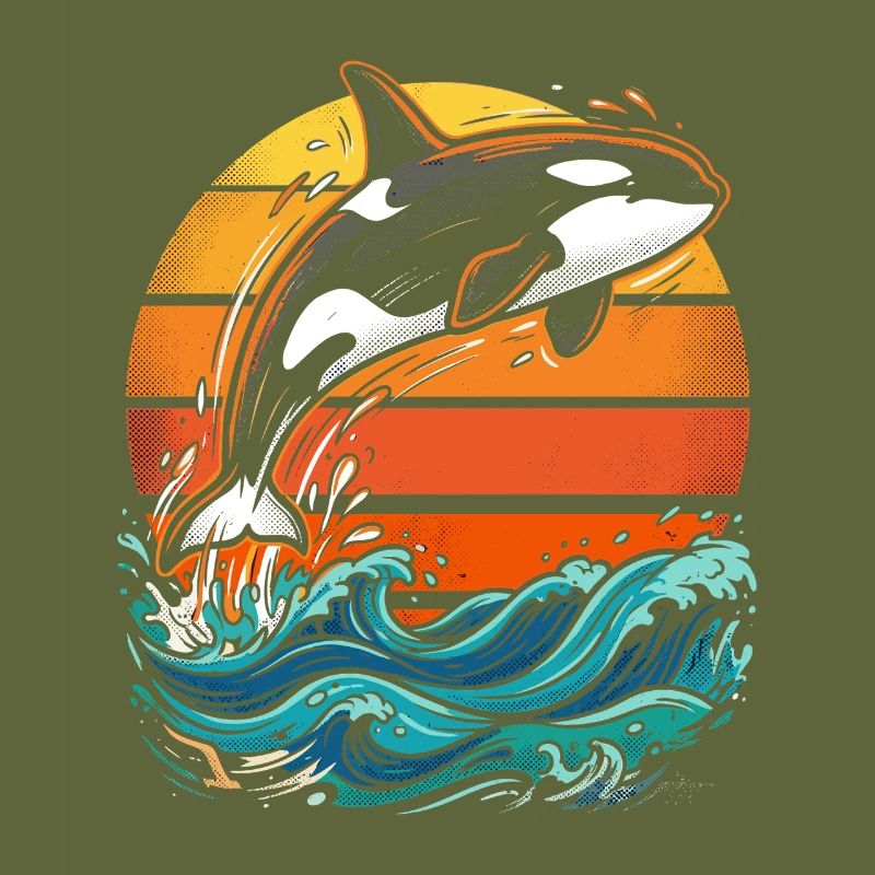 Orca at sunset