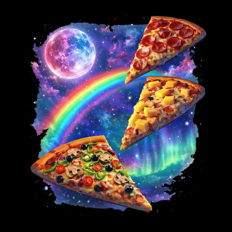 Pizza arc-en-ciel cosmique