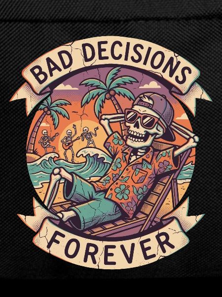 Skeleton Beach Humor Graphic