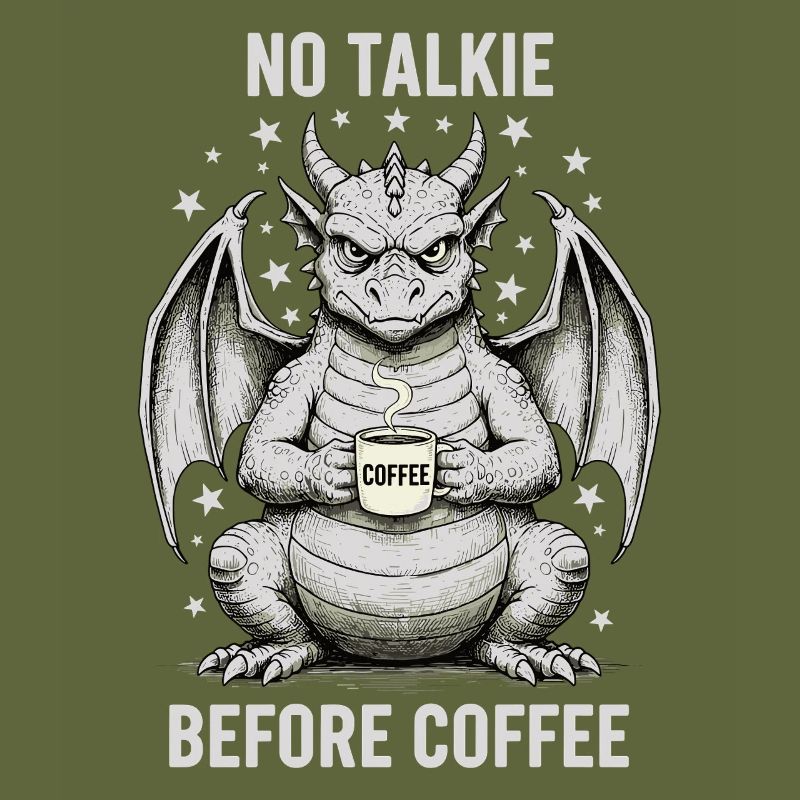 No Conversation Before Coffee Lover Dragon