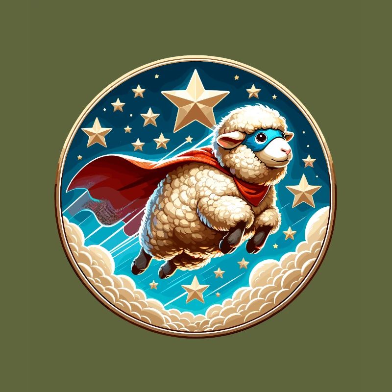 Schaf Superheld Schäfchen Wolle Held