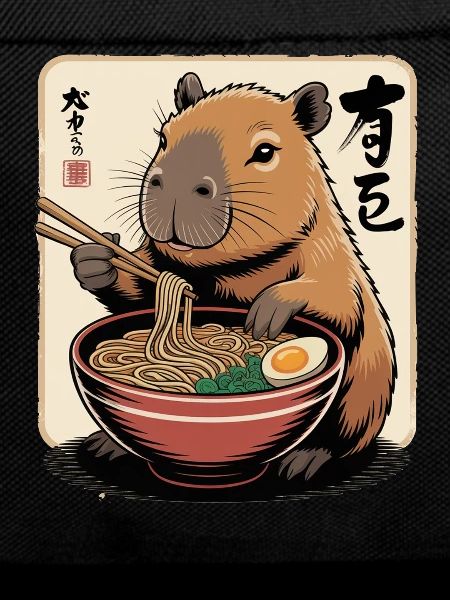Capybara Ramen Art with Chopsticks