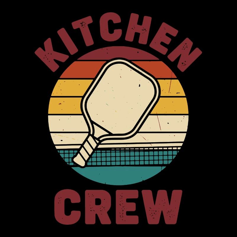 Pickleball Funny Kitchen Crew Player Love
