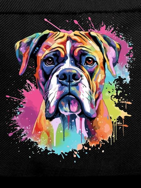 Vivid Boxer Dog Portrait Splash
