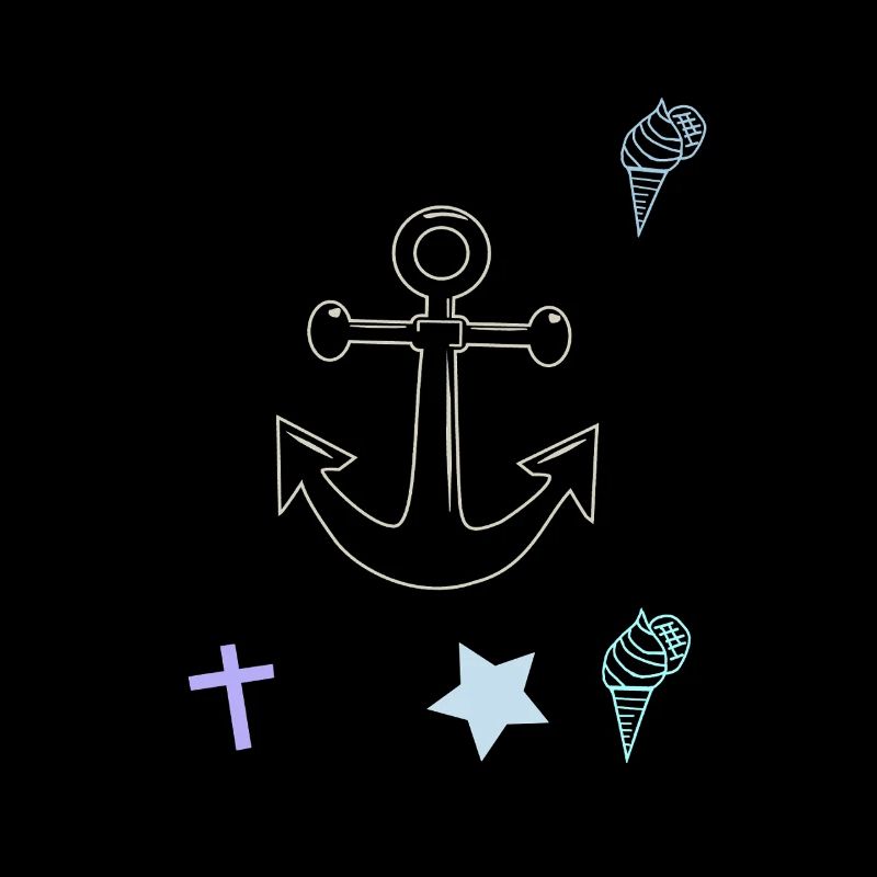 Maritim Anker Kreuz Eiscrem