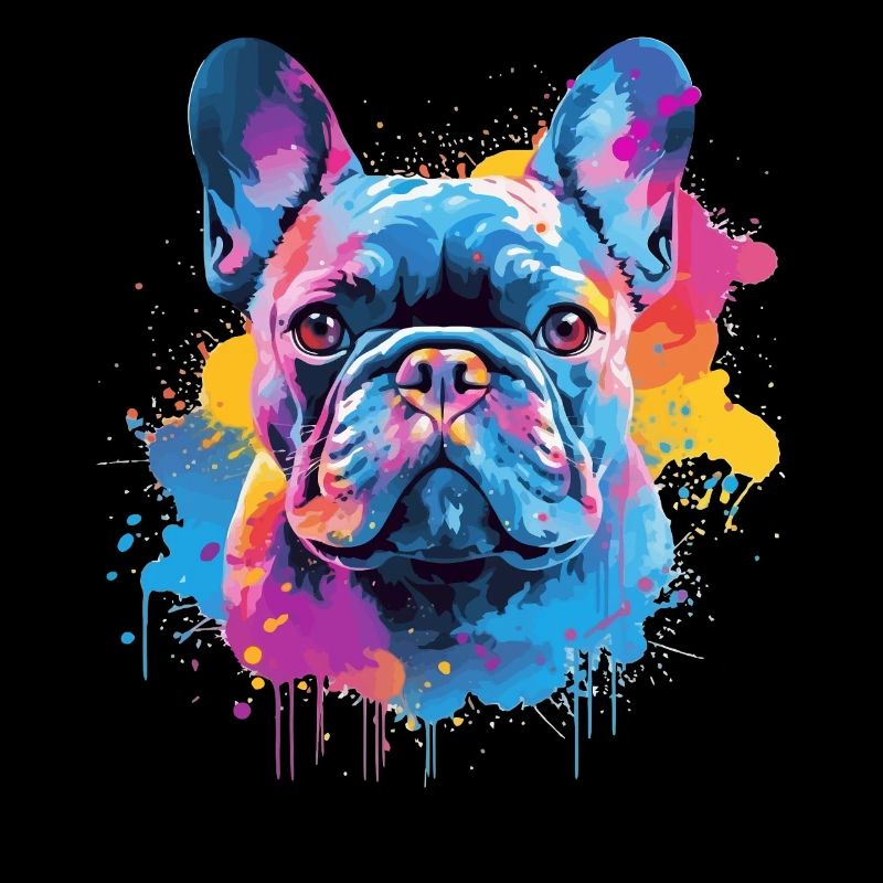 Art éclaboussuré de chien bouledogue français Coloré
