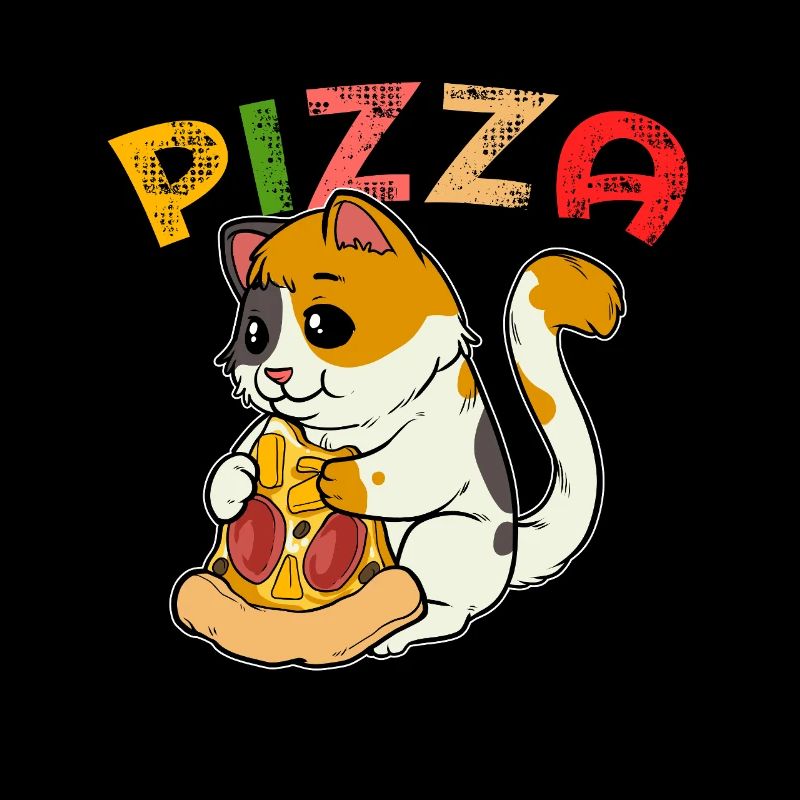 Pizza Katze: Süßes Kätzchen mit Pizza-Salami
