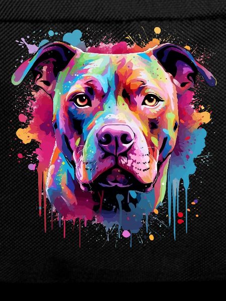 Pitbull Dog Splash Art Bunt