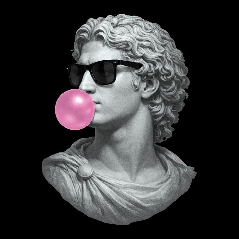 Alexander der Große mit Kaugummi und Sonnenbrille