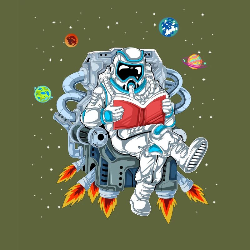 Astronaute Lisant la chemise spatiale