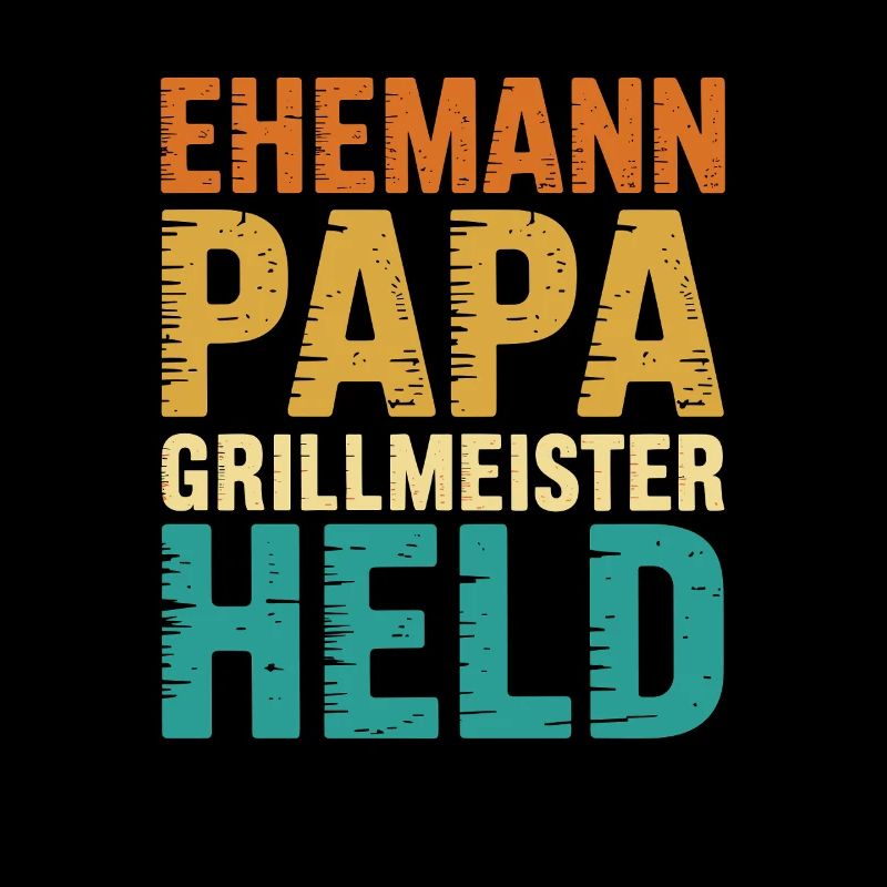 Husband Dad Grill Master Hero Father Retro BBQ
