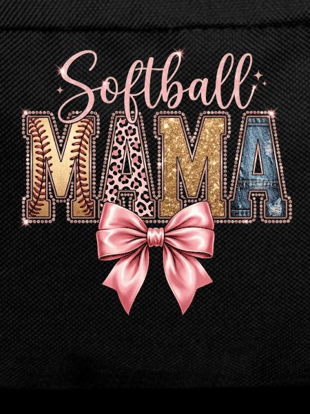 Softball Mama Coquette Leopard Bow