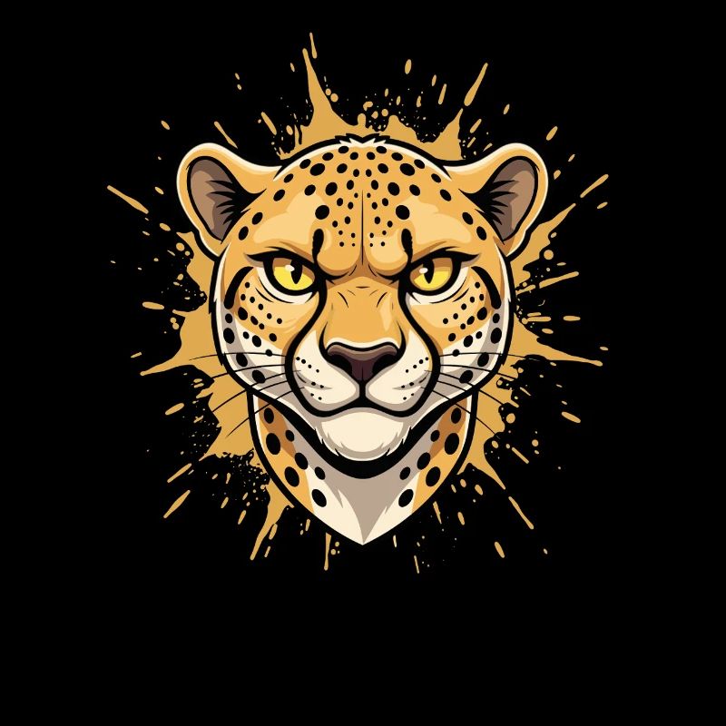 Leopard Head Color Splash