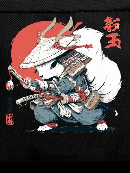 Samurai-Eichhörnchen, japanischer Krieger, Ukiyo-e-Stil Su