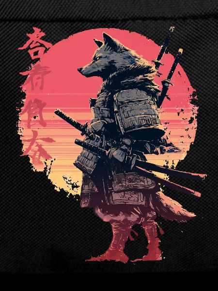 Wolfsamurai bei Sonnenuntergang