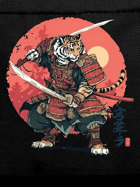 Tiger Samurai in Crimson Armor