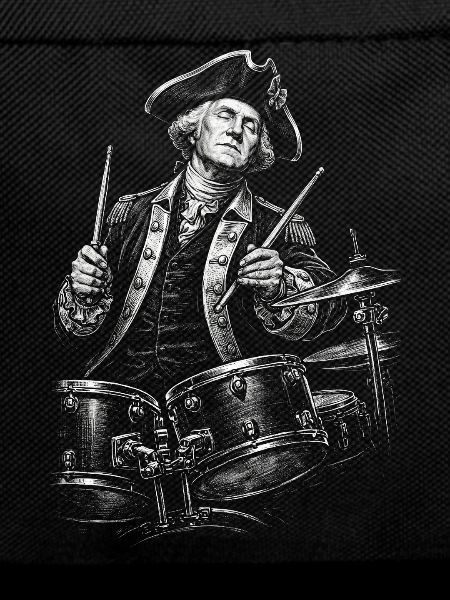 George Washington Drumming Illustration