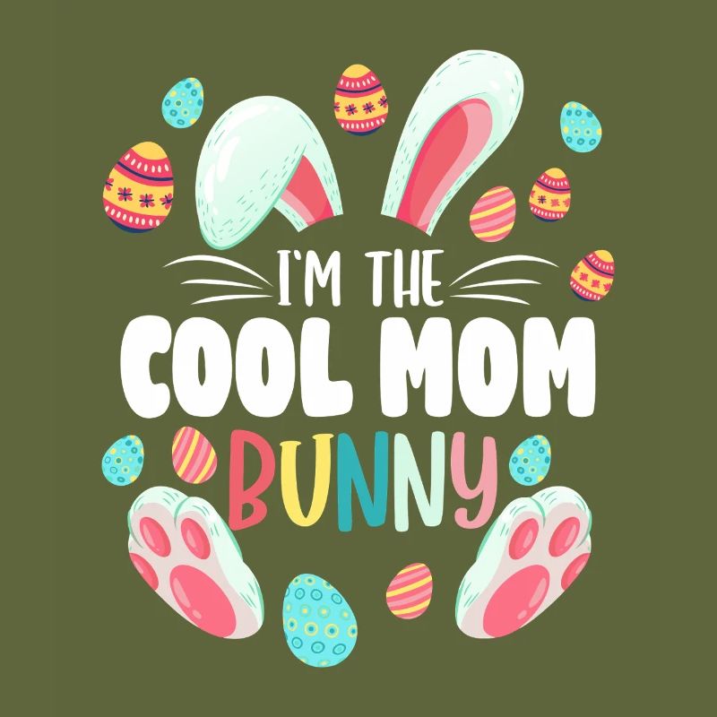 Cool Mom Bunny Easter Tee
