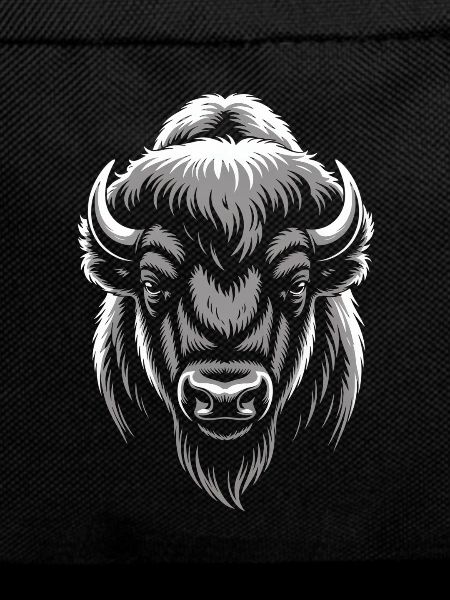 Tête de bison gris