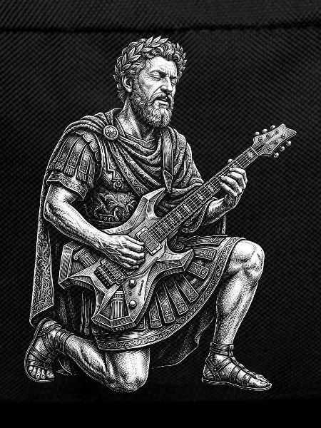 Marcus Aurelius spielt Gitarre