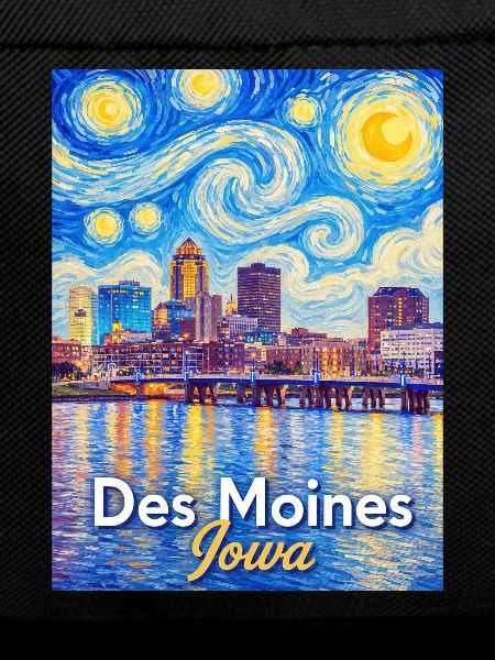 Des Moines Iowa Starry Night