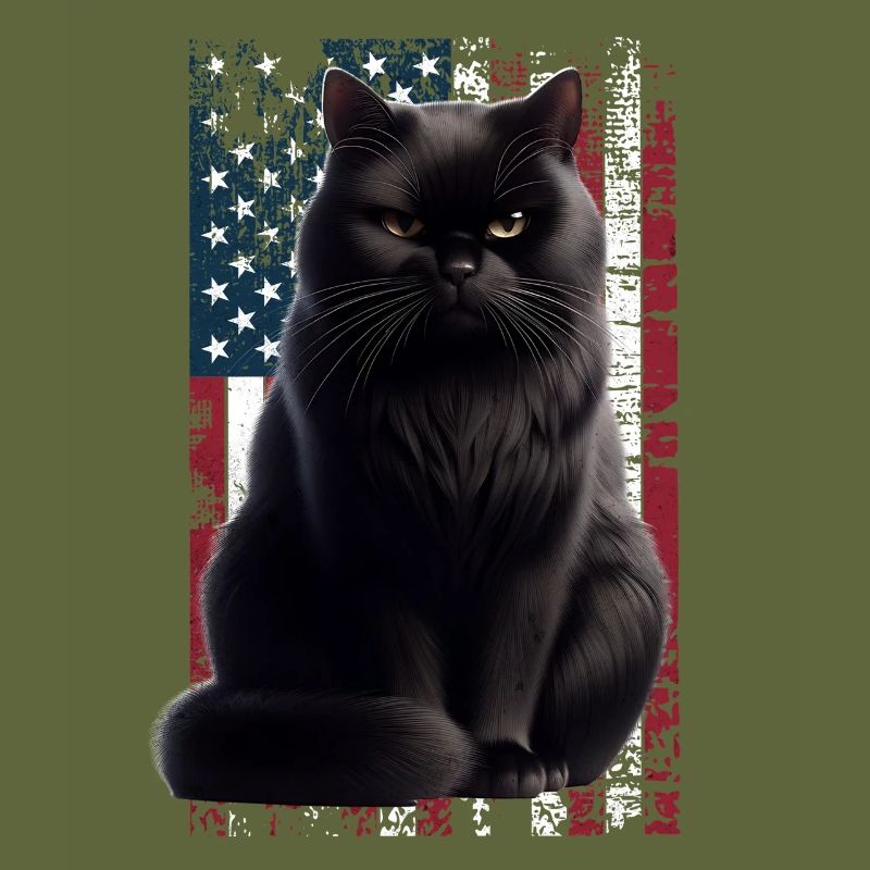 Grumpy Black Cat US Schwarze Katze