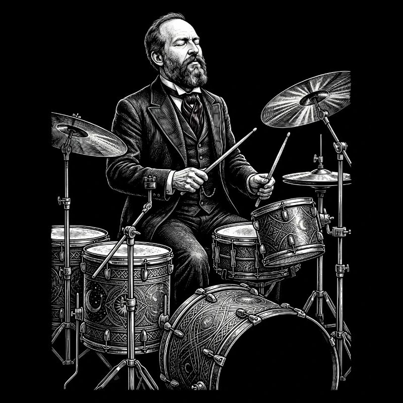 James A. plays drums