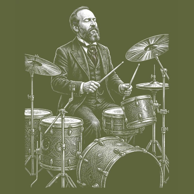 James A. plays drums