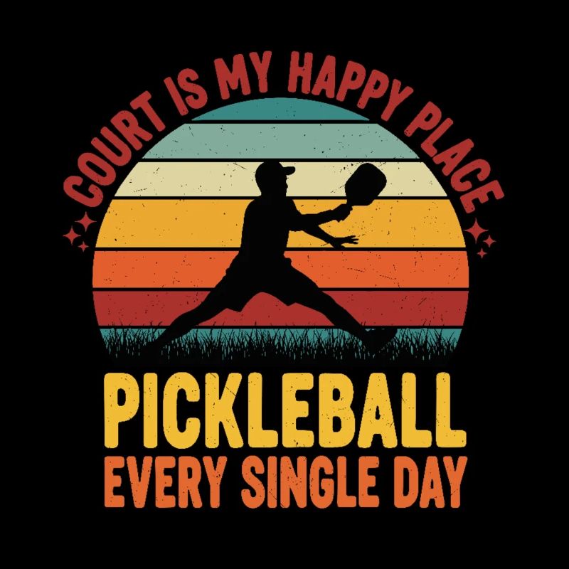 Retro Sunset Pickleball Vibe