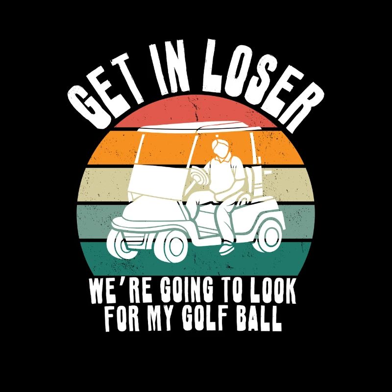 Retro Golf Cart Sunset