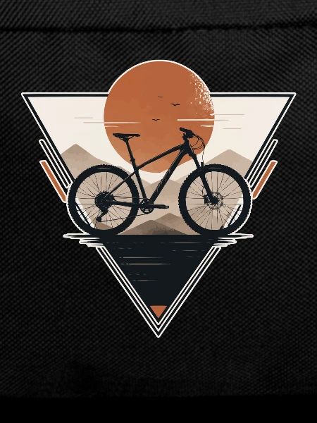 Sunset with bicycle in triangle print