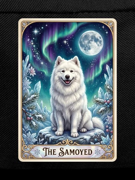 Samoyeds under the Northern Lights
