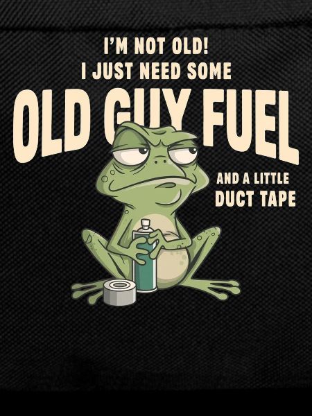 Old Guy Fuel Frog Cartoon