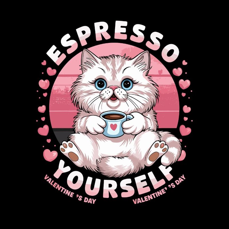 Conception de la Saint-Valentin de Espresso Yourself Chaton