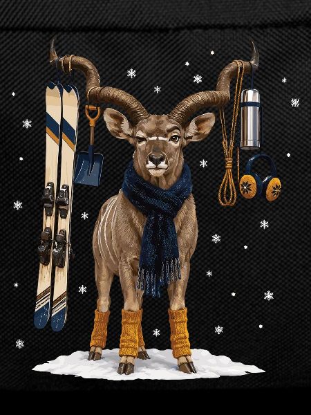 Funny kudu on winter vacation