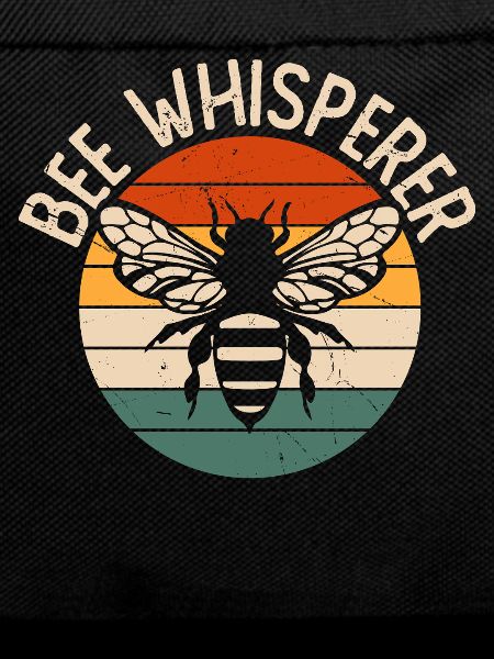 Bee whispering in retro sunset beekeeper