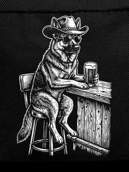 Cowboy Dog Beer Funny Shepherd Dog