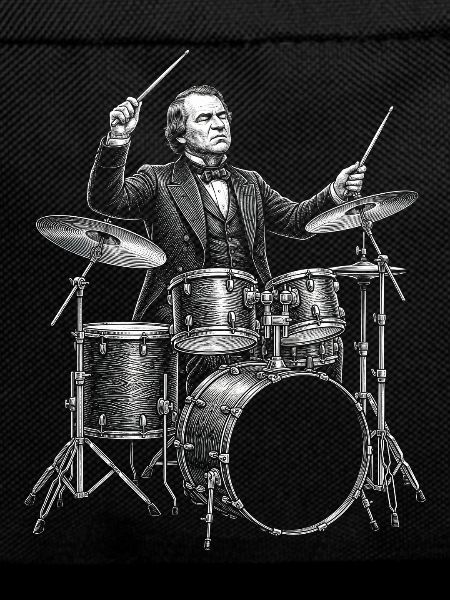 Andrew Johnson plays drums