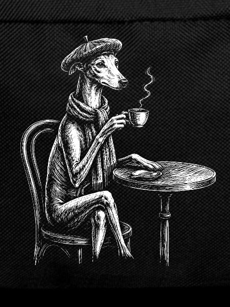 Paris Cafe Greyhound French Sighthound Art